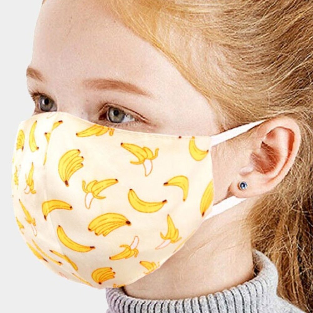 Kids Banana Print Cotton Mask